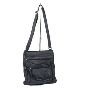 Rosetti Black Faux Pebbled Leather Crossbody Bag